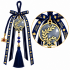 2027 LUCKY CHARM WITH METAL POMEGRANATE AND NAVY BLUE TASSEL