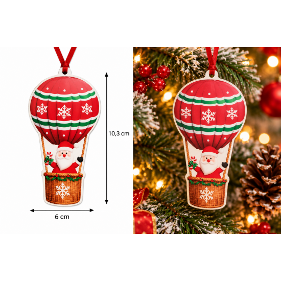CHRISTMAS HANGING HOT AIR BALLOON ORNAMENT WITH SA CHRISTMAS HANGING HOT AIR BALLOON ORNAMENT WITH SA
