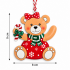 CHRISTMAS HANGING TEDDY BEAR ORNAMENT WITH CANDY CANE 8 × 9 CM 