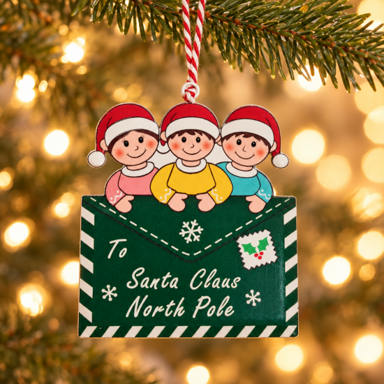 CHRISTMAS HANGING LETTER TO SANTA ORNAMENT WITH CH CHRISTMAS HANGING LETTER TO SANTA ORNAMENT WITH CH