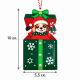 CHRISTMAS HANGING PUPPY WITH SANTA HAT IN GREEN GI
