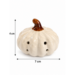 WHITE CERAMIC DECORATIVE PUMPKIN 7X4 CM