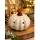 WHITE CERAMIC DECORATIVE PUMPKIN 7X4 CM WHITE CERAMIC DECORATIVE PUMPKIN 7X4 CM