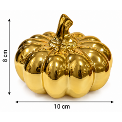 GOLD GLOSSY DECORATIVE PUMPKIN 10X8 CM