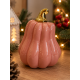PINK CERAMIC DECORATIVE PUMPKIN WITH GOLD STEM 13× PINK CERAMIC DECORATIVE PUMPKIN WITH GOLD STEM 13×