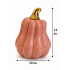 PINK CERAMIC DECORATIVE PUMPKIN WITH GOLD STEM 13×10 CM