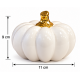 DECORATIVE WHITE PUMPKIN WITH GOLD STEM 9X11 CM DECORATIVE WHITE PUMPKIN WITH GOLD STEM 9X11 CM
