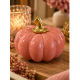 PINK CERAMIC DECORATIVE PUMPKIN WITH GOLD STEM 11× PINK CERAMIC DECORATIVE PUMPKIN WITH GOLD STEM 11×