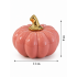 PINK CERAMIC DECORATIVE PUMPKIN WITH GOLD STEM 11×9 CM