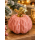 PINK CERAMIC DECORATIVE PUMPKIN WITH GOLD LEAF 12× PINK CERAMIC DECORATIVE PUMPKIN WITH GOLD LEAF 12×