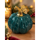 DECORATIVE TEAL PUMPKIN WITH GOLD STEM 12×10 CM DECORATIVE TEAL PUMPKIN WITH GOLD STEM 12×10 CM