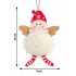 CHRISTMAS HANGING ANGEL ORNAMENT WITH POM POM AND GOLD GLITTER WINGS 12×9 CM