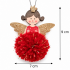 CHRISTMAS HANGING ANGEL ORNAMENT WITH GOLD WINGS AND POM POM 9×7 CM – 2 COLORS