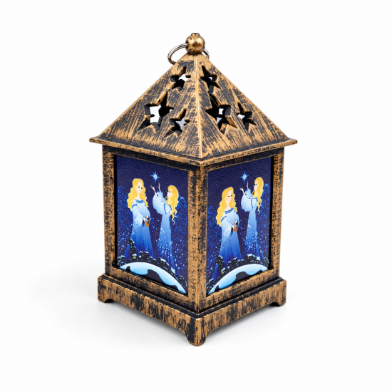 ΧΡΙΣΤΟΥΓΕΝΝΙΑΤΙΚΟ ΦΑΝΑΡΑΚΙ ΑΝΤΙΚΕ ΧΡΥΣΟ ΜΕ ΑΓΓΕΛΑΚ