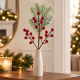 SNOWY CHRISTMAS BRANCH WITH PINECONE AND RED BERRI SNOWY CHRISTMAS BRANCH WITH PINECONE AND RED BERRI