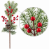 SNOWY CHRISTMAS BRANCH WITH PINECONE AND RED BERRIES 50 × 10 CM