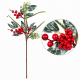 CHRISTMAS BRANCH WITH RED BERRIES AND SNOW-FROSTED CHRISTMAS BRANCH WITH RED BERRIES AND SNOW-FROSTED