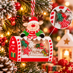 CHRISTMAS HANGING REINDEER WITH MAILBOX ORNAMENT 11×11.5 CM