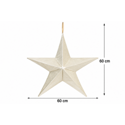 BEIGE HANGING FABRIC CHRISTMAS STAR 60 CM
