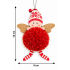 CHRISTMAS HANGING ANGEL ORNAMENT WITH POM POM AND GOLD GLITTER WINGS 12×9 CM