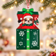 CHRISTMAS HANGING PUPPY WITH SANTA HAT IN GREEN GI