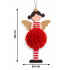 CHRISTMAS HANGING ANGEL ORNAMENT WITH POM POM 18 × 8.5 CM