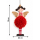 CHRISTMAS HANGING ANGEL ORNAMENT WITH POM POM 18 × CHRISTMAS HANGING ANGEL ORNAMENT WITH POM POM 18 ×