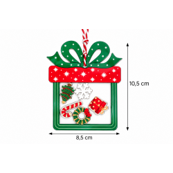 CHRISTMAS HANGING GIFT BOX ORNAMENT IN TRANSPARENT ACRYLIC 8.5X10.5 CM – 2 DESIGNS