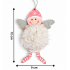 CHRISTMAS HANGING ANGEL ORNAMENT WITH WHITE POM POM AND SILVER WINGS 12×9 CM