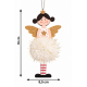 CHRISTMAS HANGING ANGEL ORNAMENT WITH POM POM 18 × CHRISTMAS HANGING ANGEL ORNAMENT WITH POM POM 18 ×