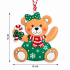CHRISTMAS HANGING TEDDY BEAR ORNAMENT WITH CANDY CANE 8 × 9 CM 