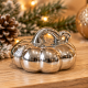 DECORATIVE SILVER METALLIC PUMPKIN 10X7 CM DECORATIVE SILVER METALLIC PUMPKIN 10X7 CM