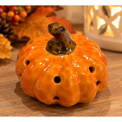 ORANGE CERAMIC DECORATIVE PUMPKIN 7X4 CM ORANGE CERAMIC DECORATIVE PUMPKIN 7X4 CM