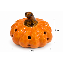 ORANGE CERAMIC DECORATIVE PUMPKIN 7X4 CM