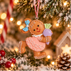 ΧΡΙΣΤΟΥΓΕΝΝΙΑΤΙΚΟ ΚΕΡΑΜΙΚΟ ΣΤΟΛΙΔΙ GINGERBREAD 6,5 × 6 ΕΚ. – 2 ΣΧΕΔΙΑ