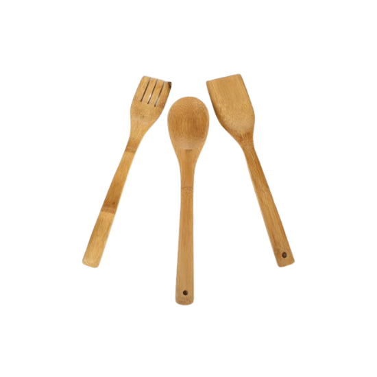SET OF WOODEN BAMBOO SPOONS